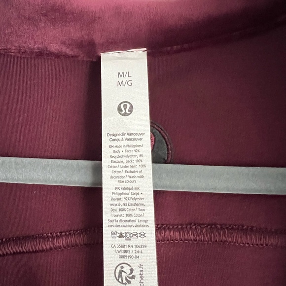 NWT Lululemon Velvet Maroon Half-Zip Sweatshirt (M/L) - Picture 4 of 5